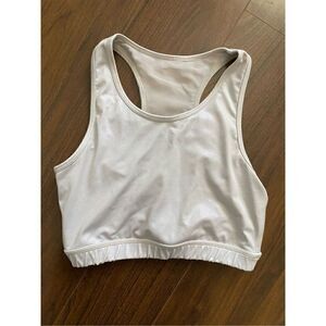 Mono B M iridescent cream white workout top